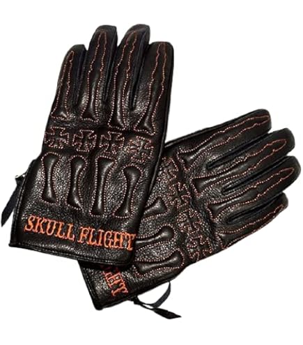 SKULL FLIGHT レザーグローブ 赤黒 Amazon.co.jp: SKULL FLIGHT スカルフライト パンチングメッシュ